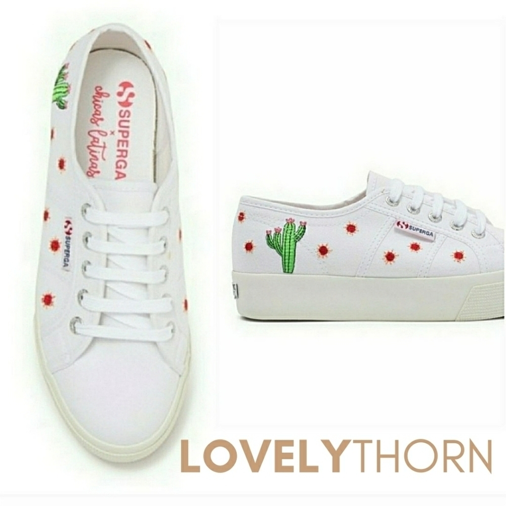 SUPERGA // ltd ed chicas latinas fernanda cactus sneakers rare find